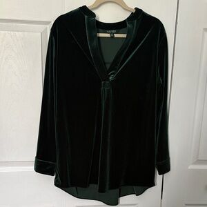 Ralph Lauren Deep Green Velvet Blouse